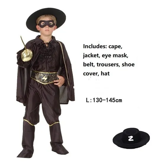 Disfraz De Zorro Para Hombre Y Mujer, Capa De Héroe Y Espada