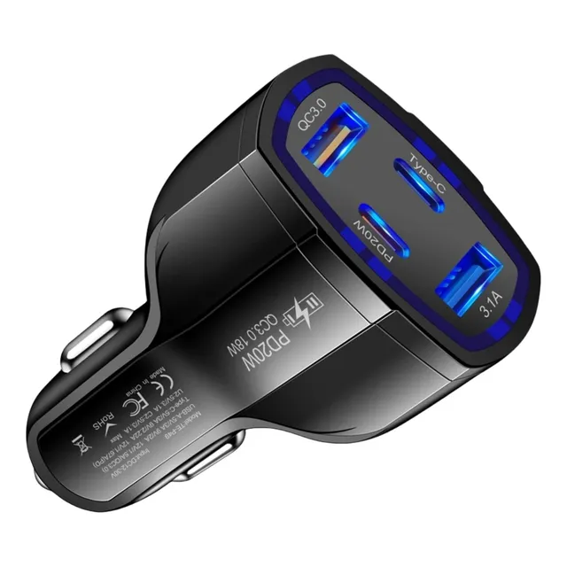 Cargador Automóvil Usb Tipo C  Celular  Carga Rapida
