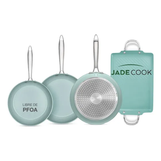Juego De 3 Sartenes Jade Cook 28/24/20 Cm + Comal 32 Cm Color Sartenes Comal XL