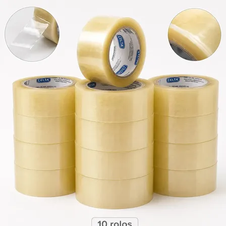 Fita Adesiva Transparente 45mm x 100m kit 10 Rolos Para embalagens