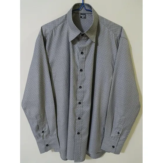 Camisa De Vestir Keos Manga Larga Gris Caballero