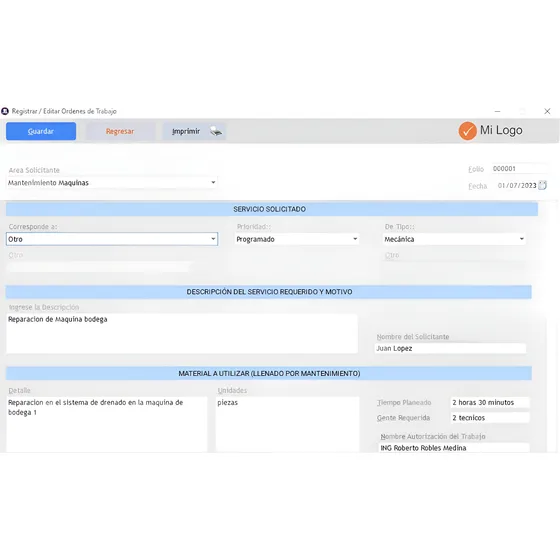 Demo Sistema Ordenes De Mantenimiento, Exporta A Excel,