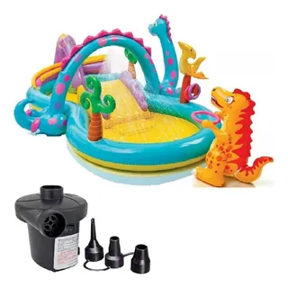 Piscina Playground Mundo Dos Dinossauros + Bomba Elétrica Piscina Playground Mundo Dos Dinossauros + Bomba Elétrica