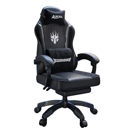 Silla Gamer Ergonómica Con Soporte Lumbar Offica Hasta 150kg Cuero Sintético