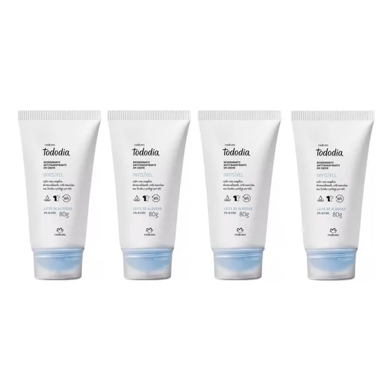 Natura Kit C/4 Desodorante Em Creme Invisivel Algodao 80g