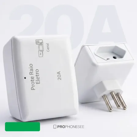 Prote Raio Bivolt 20A DPS Protetor Contra Surtos Elétricos Queda de Energia De 3 Pinos Pra Eletrodoméstico Geladeira Freezer TV Lavadora Ar Condicionado Microondas Air Fryer Secador Picos E Oscilações