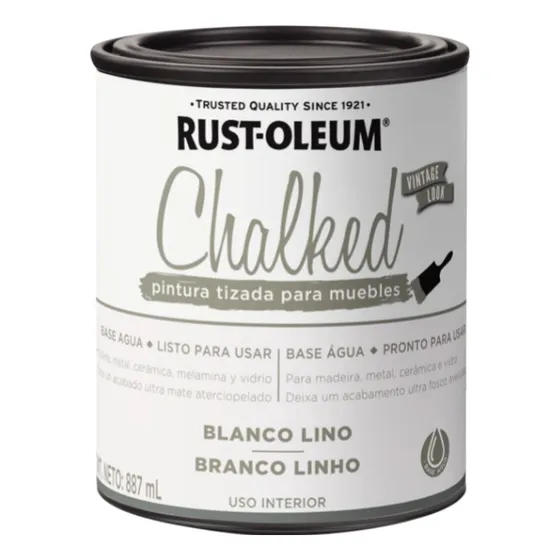 Pintura con efecto tiza, 887 ml, Rust-Oleum, color lino blanco