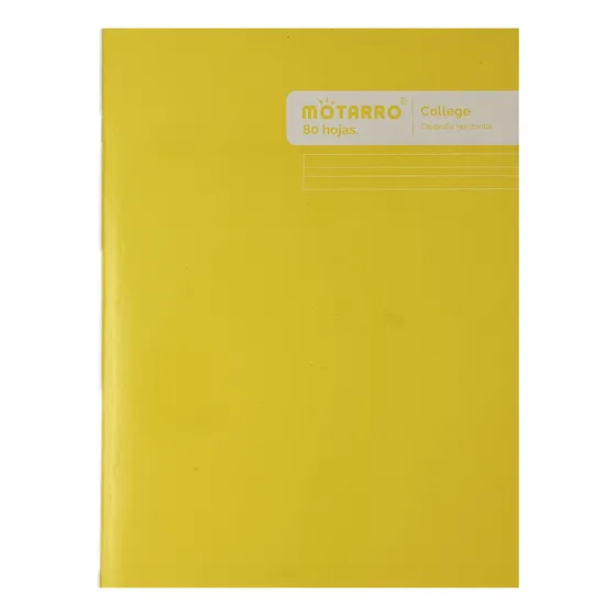 Cuaderno College Caligrafía Horizontal 80 Hjs Color Amarillo