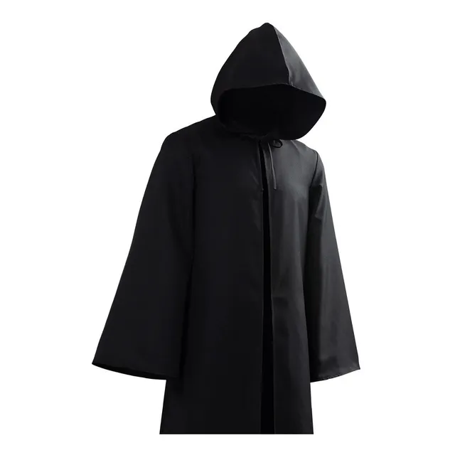 Capa Negra Con  Capucha, Traje Largo Negro Unisex Adulto