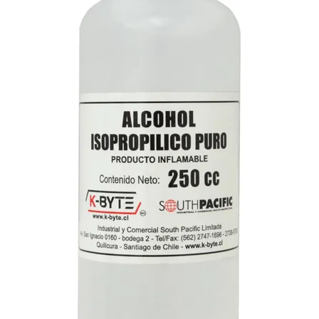 Botella 250ml Alcohol Isopropílico Clickbox