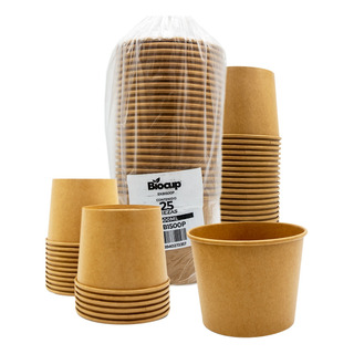 Paquete Envase Kraft Biocup 25 Piezas 1500 Ml (sin Tapa) Paquete Envase Kraft Biocup 25 Piezas 1500 Ml (sin Tapa)