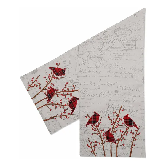 Pillow Perfect Camino Mesa Rojo Cardenal 72 X 16  Marfil