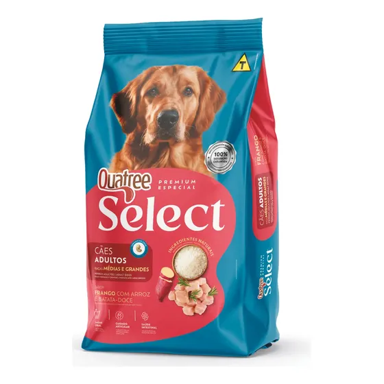 Ração Quatree Select cães ad raças médias grandes frango 15kg