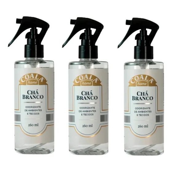 Kit 3 Coala Odorizante De Ambiente Tecidos Chá Branco 260ml