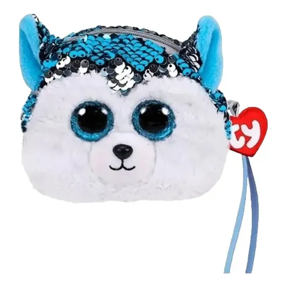 Monedero Ty Infantil Lentejuelas Perro Slush Ty95225 Febo Color Blanco Diseño De La Tela Liso