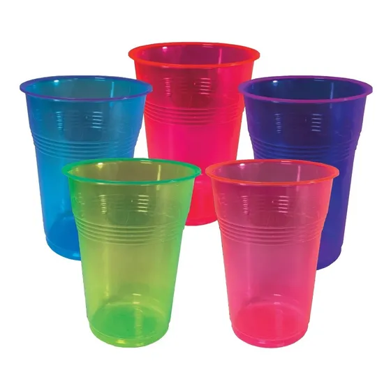 Vasos De Colores Neón Para Fiestas C/1000 Piezas 16 Onzas
