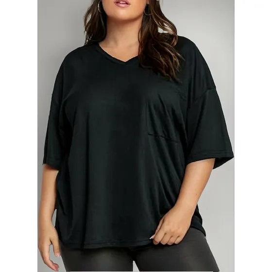Remera Talle Especial Grande Oversize Cuello V Alegra