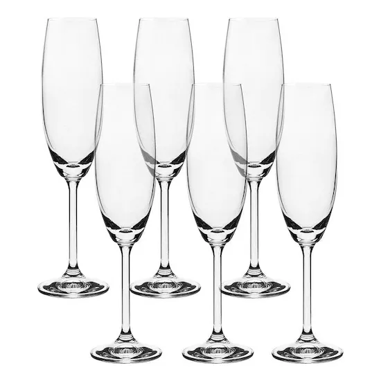 Jogo 6 Taças Para Champagne Cristal Sylvia 220ml Bohemia