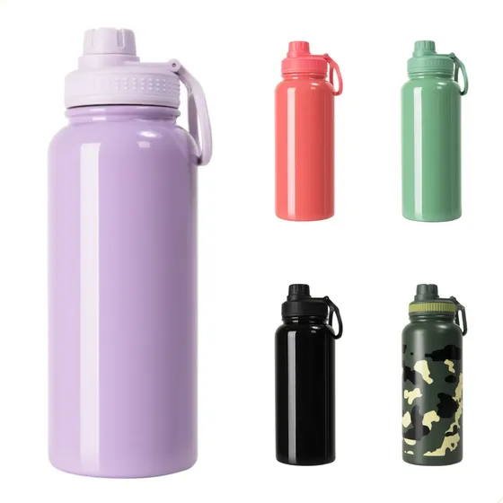 Garrafa Térmica Água Academia Squeeze Inox 1 Litro Com Alça