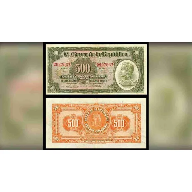 500 Pesos De Oro Colombianos/20 De Julio 1964