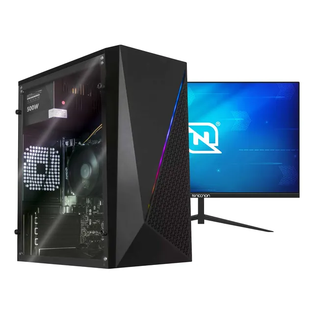 Pc Gamer + Monitor 21.5 Ryzen 5 5600gt Ram 16gb Ssd 500gb