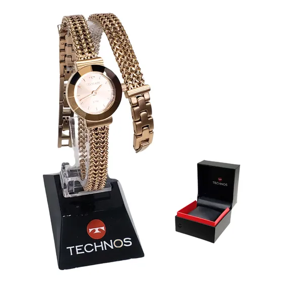 Relógio Technos Feminino Mini Rosé Duas Voltas 5y20ir/4j