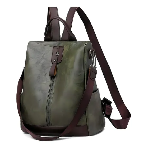Mochila urbana Salpicaditos Importados Foxxy Veloo color verde oscuro 14L