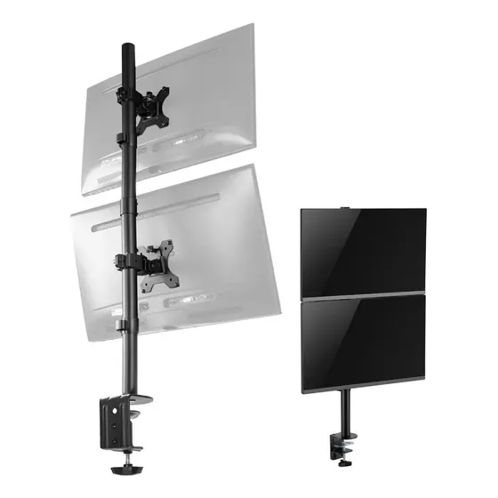 Brazo Soporte Doble 2 Monitores Vertical Escritorio
