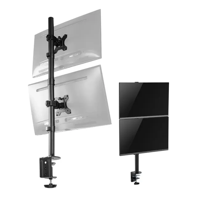 Brazo Soporte Doble 2 Monitores Vertical Escritorio