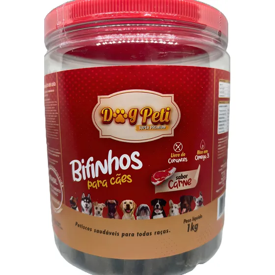 Dog Peti Super Premium Bifinho para Cães 1kg Carne Macio