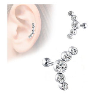 10 Pendientes Gem Tragus Helix Bar Con Forma De Cartílago En 10 Pendientes Gem Tragus Helix Bar Con Forma De Cartílago En