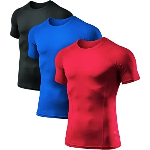 Camisas De Compresión De Manga Corta De Athlio Kjcq9