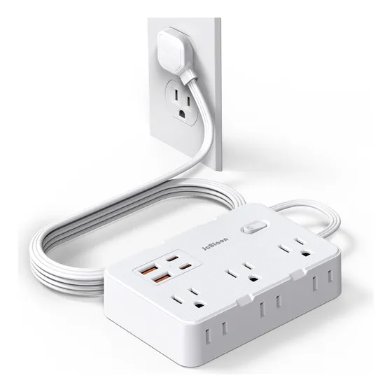 Protector Contra Sobretensiones Con Enchufe Plano De 5 Pies 