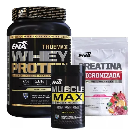 Proteina True Made Whey + Creatina Micronizada + Muscle Max 