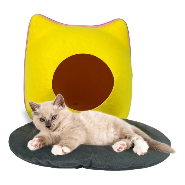 Cama Cucha Tipo Casa Semicerrada Para Gato O Perro Mascotas