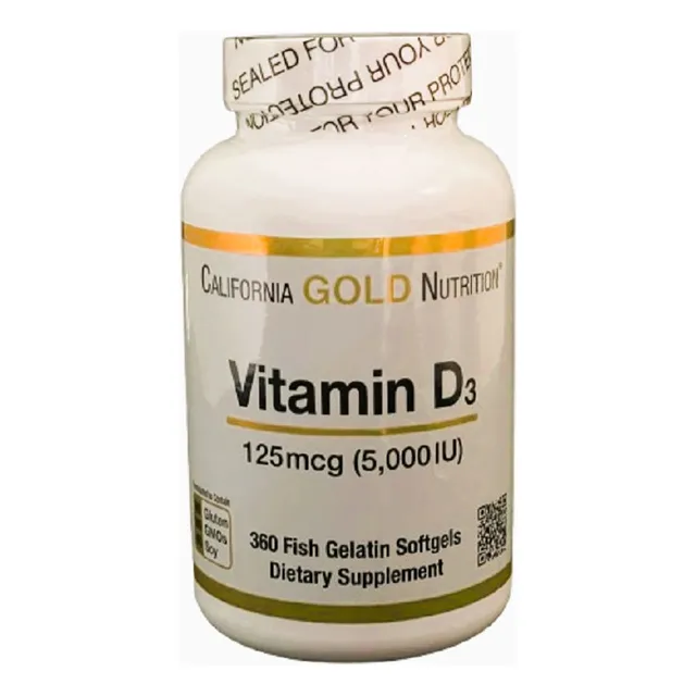 D3 Vit 125mcg (5000iu)360softgels California Gold Nutrition Sin Sabor