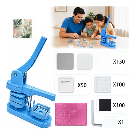 Máquina Para Fazer Bottons Quadrados 50x50mm Kit Com 150 Pcs