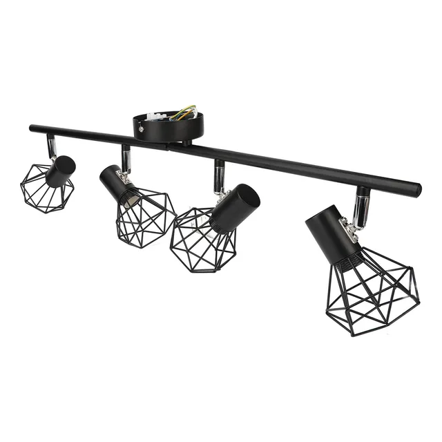 Kit De Iluminación De Pista Led Con 4 Cabezales Giratorios F