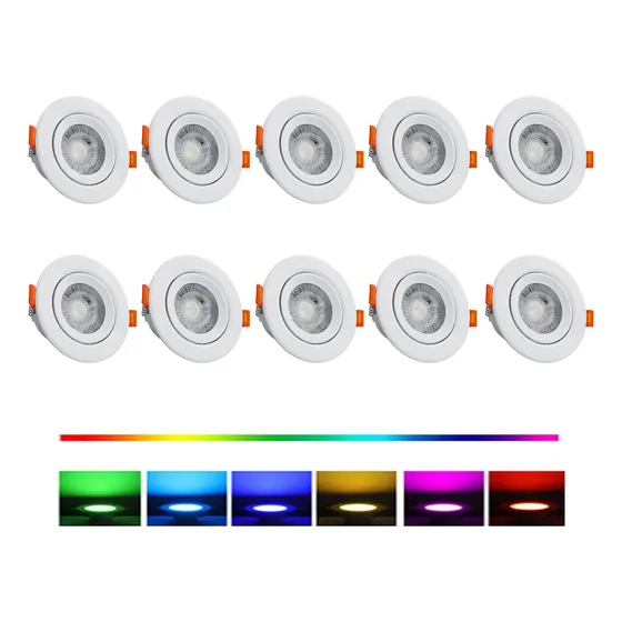 Plafón Led 5w Empotrable Smart Wifi App Blanco Bote 10pzs