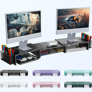 Soporte Elevador Doble Para Monitor Y Organizador De Escrito Soporte Elevador Doble Para Monitor Y Organizador De Escrito