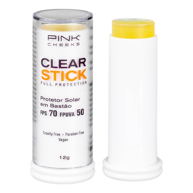 Protetor Solar Pinkcheeks Clear Stick Transparente Fps 70 Protetor Solar Pinkcheeks Clear Stick Transparente Fps 70