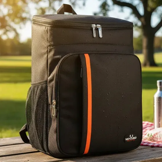 Mochila Térmica Cooler Praia Passeio Bag Marmita Bebida 18l Cor Preto