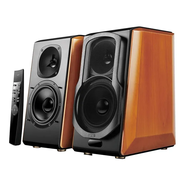 Parlante Edifier 2.0 S2000 Pro con bluetooth madera y negro 220V