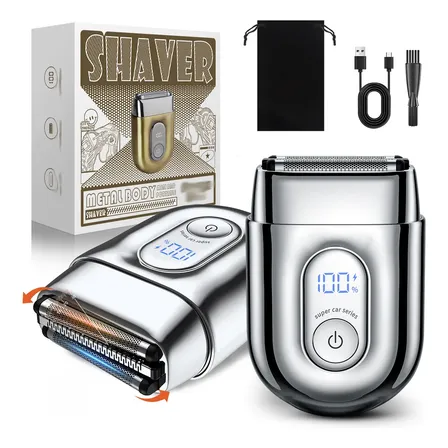 Barbeador Shaver Elétrico Portátil Com 3 Lâminas Flutuantes Silver 5v