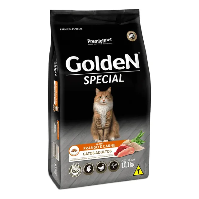 Supermercado 39 Ração Golden Special Gatos Adultos Frango E Carne 10,1 Kg