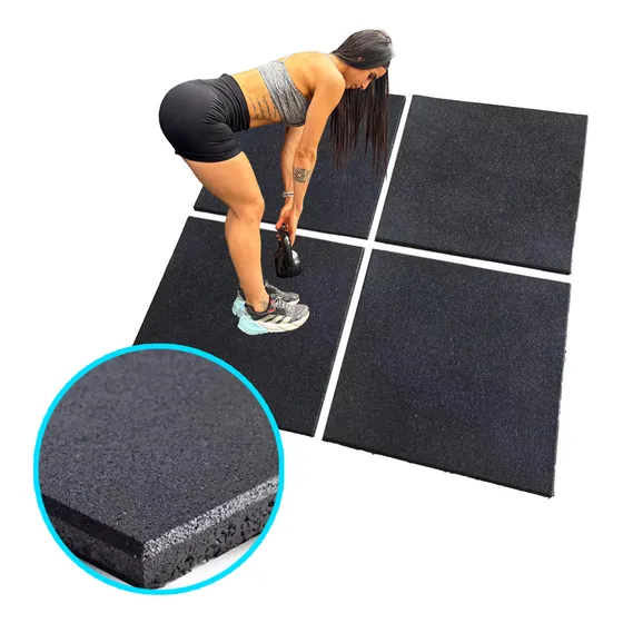 Kit 2 Placas 1x1 Metro Piso Borracha Academia Crosfit 15mm