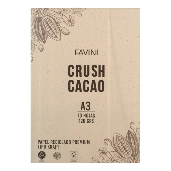 Block Papel Reciclado Favini Kraft Tamaño A3 10 Hojas 120 Gr Color Cacao