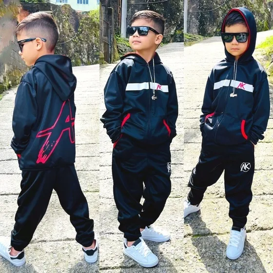 Conjunto Masculino De Frio Casaco E Calça Aballa Juvenil