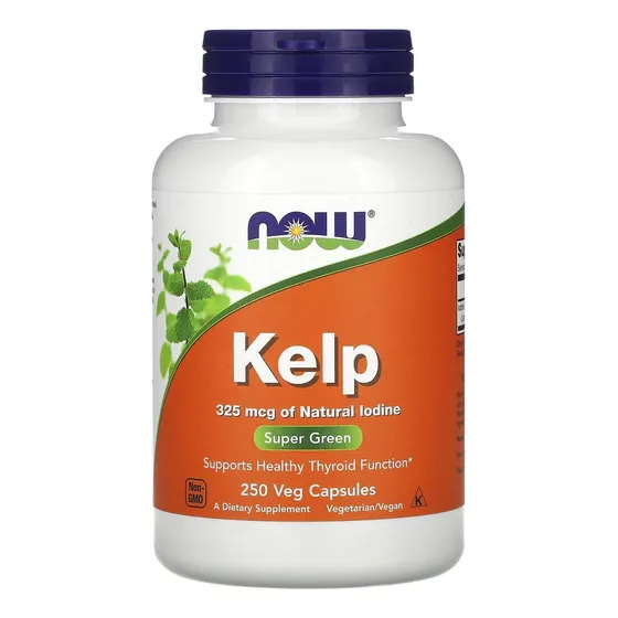 Supplement Now Foods Kelp 325 Mcg De Yodo Natural, 250 Cápsu