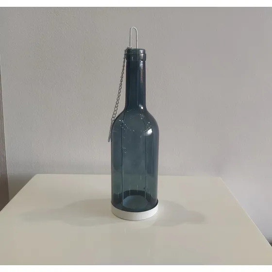 Candelabro Botella De Vidrio Para Velas, Con Cadena, Nuevo